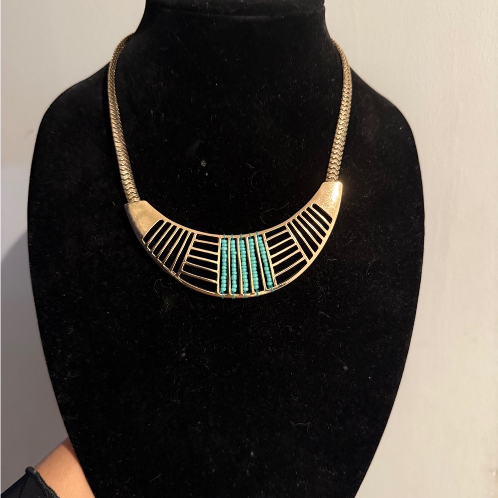 Gold and Turquoise Necklace